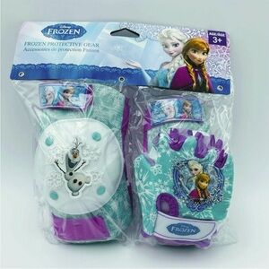 DISNEY Frozen Protective Gear Knee Elbow Pads Gloves Set Age 3+ Girl Gift Bike